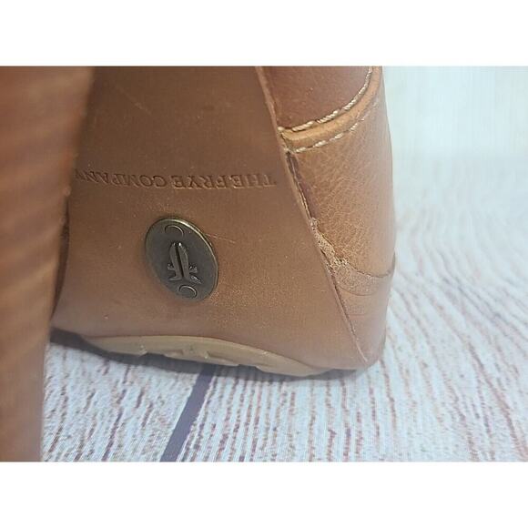 Frye Harlow Multi Strap Boots Women's 6.5 Pull On Tan Leather 4" Heel FLAWS - Picture 8 of 15